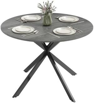 40" Round Dining Table for 4 Kitchen Table with Steel Legs, Distressed Grey 40" Round Dining Table for 4 Kitchen Table with Steel Legs, Distressed Grey