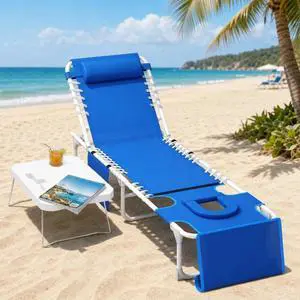 Tanning Chair 3in1 Face Hole Folding Table 5Recline Patio Garden Pool Tanning Chair 3in1 Face Hole Folding Table 5Recline Patio Garden Pool