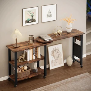 360 Swivel Sofa Side Table Charging Station 2Tier Lockable Wheels Storage 360 Swivel Sofa Side Table Charging Station 2Tier Lockable Wheels Storage