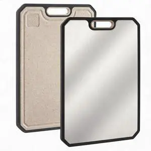 Double-Sided 304 Stainless Cutting Board Large Juice Groove Handle Dishwasher Double-Sided 304 Stainless Cutting Board Large Juice Groove Handle Dishwasher