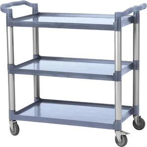 Utility Service Cart with Wheels 3-Tier Food Service Cart 360lbs Capacity Utility Service Cart with Wheels 3-Tier Food Service Cart 360lbs Capacity