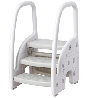 Kids Step Stool With Handles, Adjustable Toddler 3-Step Stool With Non-Slip New Kids Step Stool With Handles, Adjustable Toddler 3-Step Stool With Non-Slip New