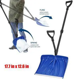 17.7'' Snow Shovel for Car Driveway with D-Grip Assist Handle and Durable Edge 17.7'' Snow Shovel for Car Driveway with D-Grip Assist Handle and Durable Edge