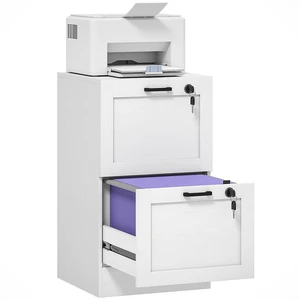 Office File Cabinet with 2 Drawers, Vertical Filing Cabinet, White Office File Cabinet with 2 Drawers, Vertical Filing Cabinet, White