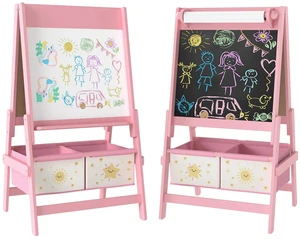 Art Easel for Kids, 3-in-1 Double-Sided Kids Easel w/ Paper Roll-Pink Art Easel for Kids, 3-in-1 Double-Sided Kids Easel w/ Paper Roll-Pink