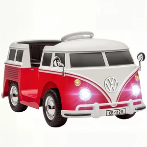 Lisensed Volkswagen T1 12V Kids Ride on Car with Dual Motor, Red Lisensed Volkswagen T1 12V Kids Ride on Car with Dual Motor, Red