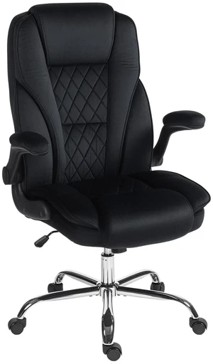 Office Chair, Computer Desk Chair with Flip-up Armrest, Black Office Chair, Computer Desk Chair with Flip-up Armrest, Black