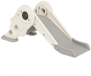 3 in 1 Toddler Slide with Basketball Hoop, Climber, Cream 3 in 1 Toddler Slide with Basketball Hoop, Climber, Cream