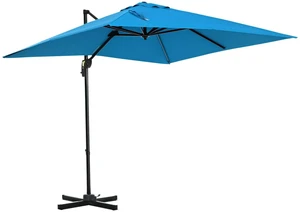 Hanging Cantilever Umbrella Patio Market Umbrella 360° Rotation Turquoise Hanging Cantilever Umbrella Patio Market Umbrella 360° Rotation Turquoise
