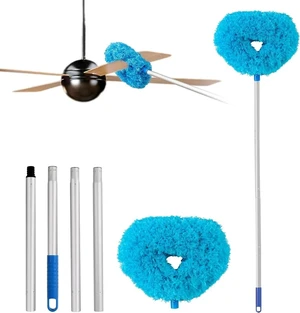 Ceiling Fan Cleaner Duster Reusable Microfiber Blade Blue Ceiling Fan Cleaner Duster Reusable Microfiber Blade Blue