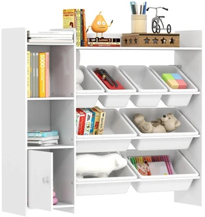Toy Storage Unit with 8 Removable Bins, Storage Shelves, Cabinet, for Playroom Toy Storage Unit with 8 Removable Bins, Storage Shelves, Cabinet, for Playroom