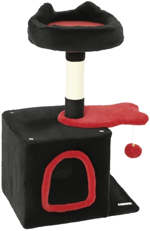28" Gothic Cat Tree Tower with Plush Top Bed, Red & Black 28" Gothic Cat Tree Tower with Plush Top Bed, Red & Black