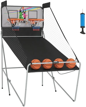 Indoor Basketball Arcade Game Double Electronic Shot Hoop 2 Player Fold w/4 Ball Indoor Basketball Arcade Game Double Electronic Shot Hoop 2 Player Fold w/4 Ball