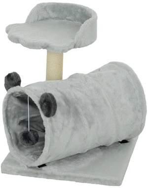 47cm Cat Tree with Scratching Post, Cat Bed, Cat Tunnel, Toy Ball, Grey 47cm Cat Tree with Scratching Post, Cat Bed, Cat Tunnel, Toy Ball, Grey