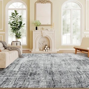 Area Rug 8x10, Modern Abstract Washable Rug for Living Room, Grey Area Rug 8x10, Modern Abstract Washable Rug for Living Room, Grey