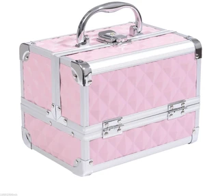 3 Tiers Makeup Train Case Cosmetic Organizer Jewelry Storage Mirror Pink 3 Tiers Makeup Train Case Cosmetic Organizer Jewelry Storage Mirror Pink