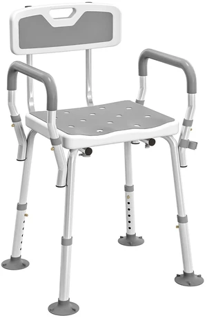 EVA Padded Shower Chair w/ Arms and Back for Seniors Disabled Tool-Free Assembly EVA Padded Shower Chair w/ Arms and Back for Seniors Disabled Tool-Free Assembly
