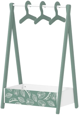Kids Clothing Rack, Kids Dress Up Rack with Storage, Hangers, Green Kids Clothing Rack, Kids Dress Up Rack with Storage, Hangers, Green