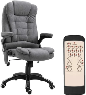 Home Office Massage Chair High Back Chair w/ Reclining, Swivel Wheels, Grey Home Office Massage Chair High Back Chair w/ Reclining, Swivel Wheels, Grey