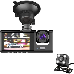 Car Cam Dash Camera DVR Vehicle Video Recorder 1080P 3 Cameras Front Back Car Cam Dash Camera DVR Vehicle Video Recorder 1080P 3 Cameras Front Back