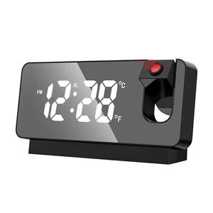 Portable Projection Alarm Clock USB Powered Bedside Clock Sleeping Clocks Black Portable Projection Alarm Clock USB Powered Bedside Clock Sleeping Clocks Black