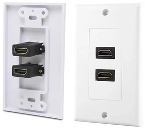 2 Port HDMI 1.4 A Female Wall Face Plate Panel Coupler Outlet Extender Socket 2 Port HDMI 1.4 A Female Wall Face Plate Panel Coupler Outlet Extender Socket