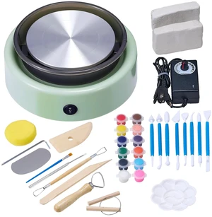 Mini Pottery Wheel Electric Clay Wheel for Kids 6 inch Turntable Green Mini Pottery Wheel Electric Clay Wheel for Kids 6 inch Turntable Green