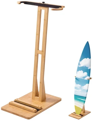 Vertical Surfboard Stand Adjustable Wooden Rack for Storage and Display Vertical Surfboard Stand Adjustable Wooden Rack for Storage and Display