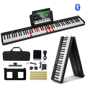 88 Key Folding Keyboard Piano Portable Foldable Piano Bluetooth MIDI Black 88 Key Folding Keyboard Piano Portable Foldable Piano Bluetooth MIDI Black