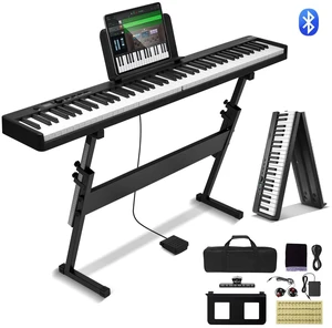 88 Key Folding Keyboard Piano Portable Foldable Bluetooth MIDI with Stand 88 Key Folding Keyboard Piano Portable Foldable Bluetooth MIDI with Stand
