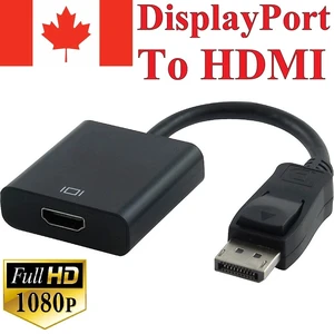 Displayport Male to HDMI Female Video Cable Cord Converter Adapter 1080P For TV Displayport Male to HDMI Female Video Cable Cord Converter Adapter 1080P For TV