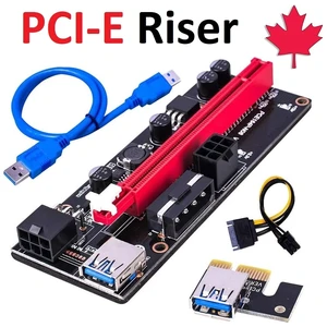 PCI-E Riser 16X to 1X 6pin Molex SATA Cable 3.0 Adapter Card Extension Graphics PCI-E Riser 16X to 1X 6pin Molex SATA Cable 3.0 Adapter Card Extension Graphics