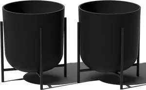 Veradek Mason Series Raised Lima Planter - Round Planter for Patio/Balcony | Plastic-Stone Composite w/Metal Plant Stand | Modern Décor for Plants Veradek Mason Series Raised Lima Planter - Round Planter for Patio/Balcony | Plastic-Stone Composite w/Metal Plant Stand | Modern Décor for Plants