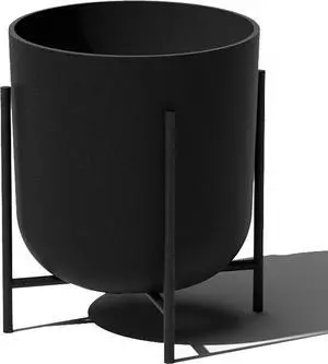 Veradek Mason Series Raised Lima Planter - Round Planter for Patio/Balcony | Plastic-Stone Composite w/Metal Plant Stand | Modern Décor for Plants Veradek Mason Series Raised Lima Planter - Round Planter for Patio/Balcony | Plastic-Stone Composite w/Metal Plant Stand | Modern Décor for Plants