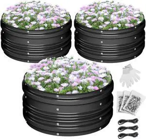 WORKPRO 3PK 2x2x1ft Outdoor Galvanized Raised Garden Bed Kit, Rust & Corrosion Protection, Easy Assembly, Safe Edge, Ideal for Vegetables & Flowers, Black WORKPRO 3PK 2x2x1ft Outdoor Galvanized Raised Garden Bed Kit, Rust & Corrosion Protection, Easy Assembly, Safe Edge, Ideal for Vegetables & Flowers, Black