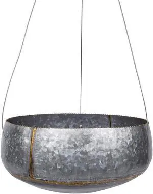 Creative Co-Op Grey & Gold Hanging Iron Planter Creative Co-Op Grey & Gold Hanging Iron Planter