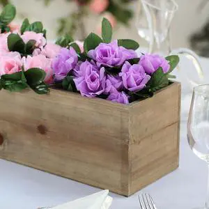Efavormart 30"x6" Natural Wood Planter Box with Plastic Liner, DIY Rustic Rectangle Wooden Box for Succulents, Long Wedding Table Centerpieces and Farmhouse Party Decor Efavormart 30"x6" Natural Wood Planter Box with Plastic Liner, DIY Rustic Rectangle Wooden Box for Succulents, Long Wedding Table Centerpieces and Farmhouse Party Decor