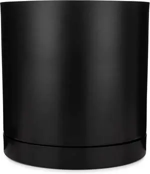 Black Modern Flower Pot with Round Saucer - Fits Mid-Century Modern Plant Stand - 8 Inch Planter - Matte Black Powder Coated Aluminum Black Modern Flower Pot with Round Saucer - Fits Mid-Century Modern Plant Stand - 8 Inch Planter - Matte Black Powder Coated Aluminum