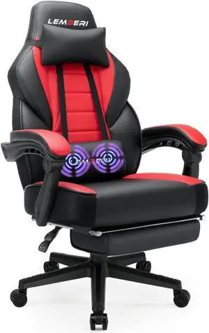 LEMBERI Big and Tall Gaming Chair, 400lb Capacity, Red | Heavy-duty steel frame, wide seat & high back, PU leather, reinforced footrest, linkage armrests for PC desk & office LEMBERI Big and Tall Gaming Chair, 400lb Capacity, Red | Heavy-duty steel frame, wide seat & high back, PU leather, reinforced footrest, linkage armrests for PC desk & office