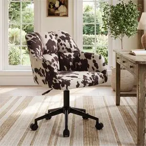 VESCASA Cow Print Desk Chair Velvet Vanity Chair with Wheels | 360° Swivel, Height Adjustable, Home Office Desk Chair for Teens Bedroom, Cute Cowhide, Upholstered Comfy Seat&Back, VESCASA Cow Print Desk Chair Velvet Vanity Chair with Wheels | 360° Swivel, Height Adjustable, Home Office Desk Chair for Teens Bedroom, Cute Cowhide, Upholstered Comfy Seat&Back,