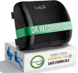 ComfiLife Lumbar Support Back Pillow Office Chair and Car Seat Cushion - Memory Foam with Adjustable Strap and Breathable 3D Mesh (Black) ComfiLife Lumbar Support Back Pillow Office Chair and Car Seat Cushion - Memory Foam with Adjustable Strap and Breathable 3D Mesh (Black)