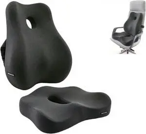 X Large Memory Foam Seat Cushion & Lumbar Support Pillow, Sciatica & Tailbone Pressure Relief Coccyx Cushion for Office Chair, Car, Wheelchair, Home - Dark Grey X Large Memory Foam Seat Cushion & Lumbar Support Pillow, Sciatica & Tailbone Pressure Relief Coccyx Cushion for Office Chair, Car, Wheelchair, Home - Dark Grey