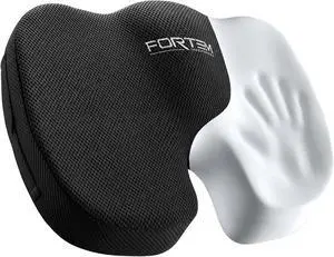 FORTEM Seat Cushion, Office Chair Cushion for Tailbone Sciatica Pain Relief | Memory Foam Pillow for Car | Ergonomic Design | Washable Cover | Non Slip | Black FORTEM Seat Cushion, Office Chair Cushion for Tailbone Sciatica Pain Relief | Memory Foam Pillow for Car | Ergonomic Design | Washable Cover | Non Slip | Black