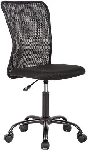 BestOffice | Armless Office Chair | Black | with Lumbar Support | Ergonomic Computer Chair with Height Adjustment, 360 Swivel, High Density Cushion & Rotatable Wheels | For Home, Office BestOffice | Armless Office Chair | Black | with Lumbar Support | Ergonomic Computer Chair with Height Adjustment, 360 Swivel, High Density Cushion & Rotatable Wheels | For Home, Office