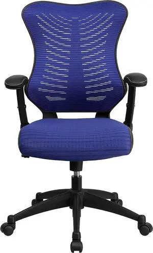 Flash Furniture Mesh Swivel Adjustable Office Chair, Blue | Ergonomic, Adjustable Arms, High-Back, Mesh Back Flash Furniture Mesh Swivel Adjustable Office Chair, Blue | Ergonomic, Adjustable Arms, High-Back, Mesh Back