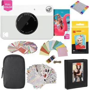 Kodak Printomatic Instant Camera (Grey) Gift Bundle + Zink Paper (20 Sheets) + Deluxe Case + 7 Fun Sticker Sets + Twin Tip Markers + Photo Album. Kodak Printomatic Instant Camera (Grey) Gift Bundle + Zink Paper (20 Sheets) + Deluxe Case + 7 Fun Sticker Sets + Twin Tip Markers + Photo Album.
