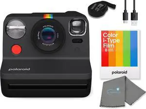 Polaroid Gen 2 Now I-Type Instant Film Camera - Black Bundle with a Color i-Type Film Pack (8 Instant Photos) and a Cleaning Cloth Polaroid Gen 2 Now I-Type Instant Film Camera - Black Bundle with a Color i-Type Film Pack (8 Instant Photos) and a Cleaning Cloth