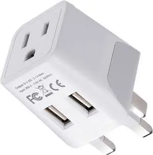 Ceptics UK Plug Adapter, 3 in 1 with Dual USB for UAE, Ireland, Hong Kong | Plug Adapter Type G, Type G Travel Adapter for London, Hong Kong & Ireland, Grounded Power Adapter for Laptops & Cameras Ceptics UK Plug Adapter, 3 in 1 with Dual USB for UAE, Ireland, Hong Kong | Plug Adapter Type G, Type G Travel Adapter for London, Hong Kong & Ireland, Grounded Power Adapter for Laptops & Cameras