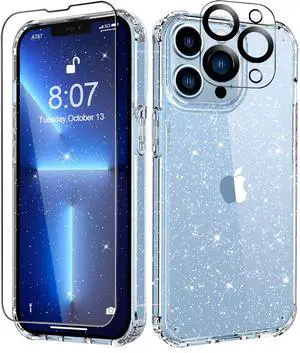 MIODIK for iPhone 13 Pro Case Clear Glitter Design, Sparkle Clear | with Screen Protector + Camera Lens Protector, Protective Shockproof Phone Case, Slim Women Girls iPhone 13Pro Cover 6.1" MIODIK for iPhone 13 Pro Case Clear Glitter Design, Sparkle Clear | with Screen Protector + Camera Lens Protector, Protective Shockproof Phone Case, Slim Women Girls iPhone 13Pro Cover 6.1"