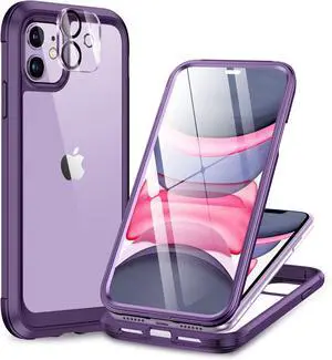 Miracase Glass Series for iPhone 11 Case 6.1 inch, Upgraded Full-Body Rugged Phone Bumper Case Cover with Built-in 9H Tempered Glass Screen Protector and Camera Protector, Purple Miracase Glass Series for iPhone 11 Case 6.1 inch, Upgraded Full-Body Rugged Phone Bumper Case Cover with Built-in 9H Tempered Glass Screen Protector and Camera Protector, Purple